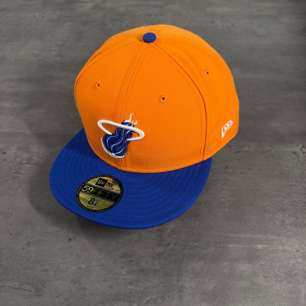 Hat Club New Era Miami Heat Hat 8 1/4 Orange Blue Florida Gators Crossover Cap